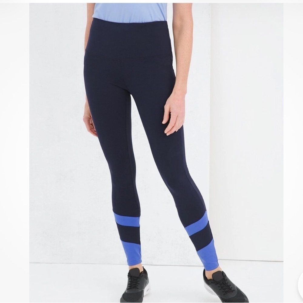 Chico's Zenergy "So Slimming" colorblock leggings blue Size 3 US 16-18